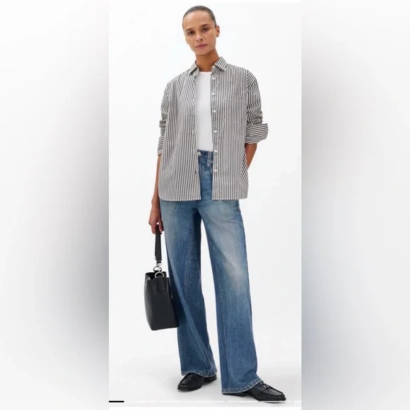 NWT rag & bone Miramar Lenox Wide Leg Printed Denim Sweatpants Jeans Size XS - Picture 1 of 7